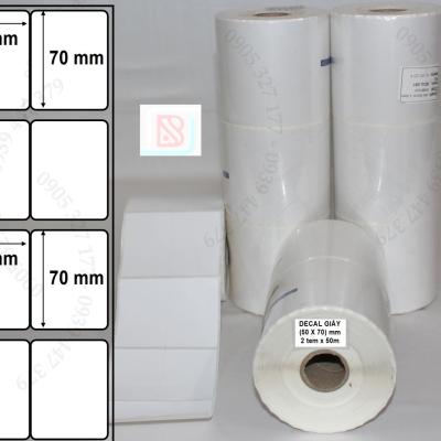 Giấy decal 2 tem 50x70mm x 50m