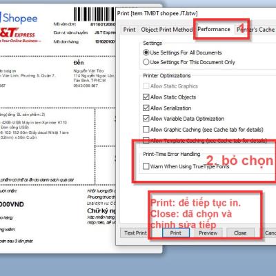 Một số lỗi thường gặp khi in tem nhãn mã vạch từ phần mềm Bartender
